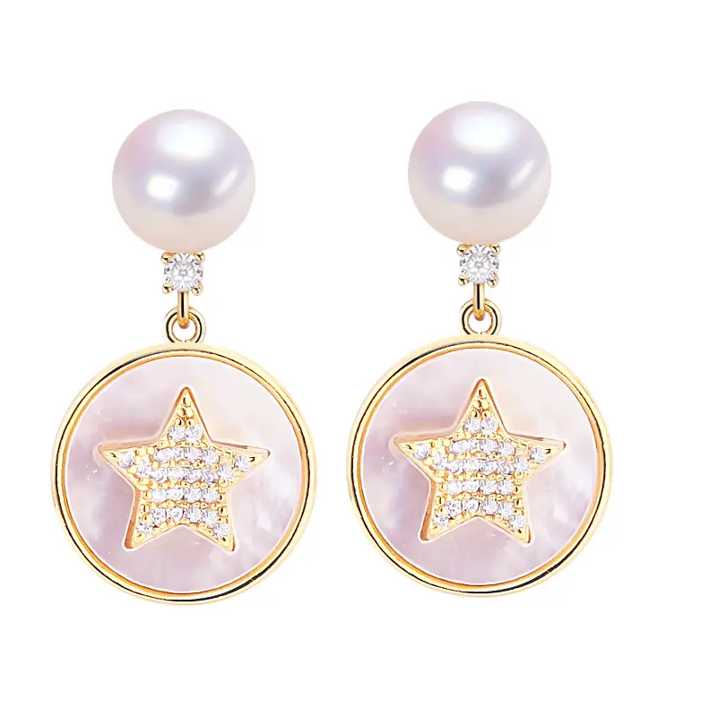 Star Pearl Earrings for Women 18K Gold Filled - Image 5