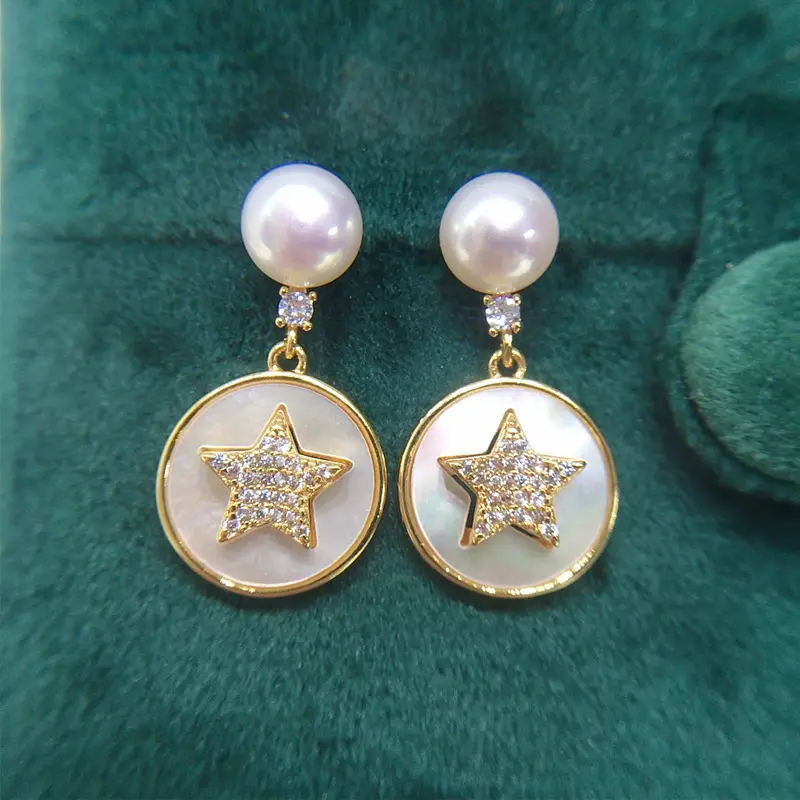Star Pearl Earrings for Women 18K Gold Filled — feature 9
