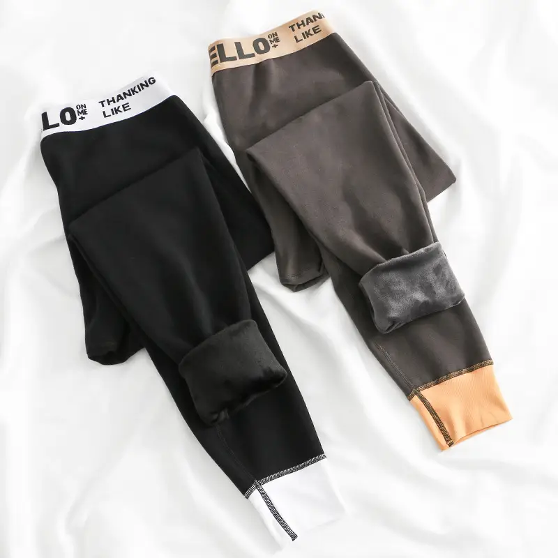 A generation of men's fleece-lined thickened warm pants winter leggings youth velvet pants men's autumn pants P042