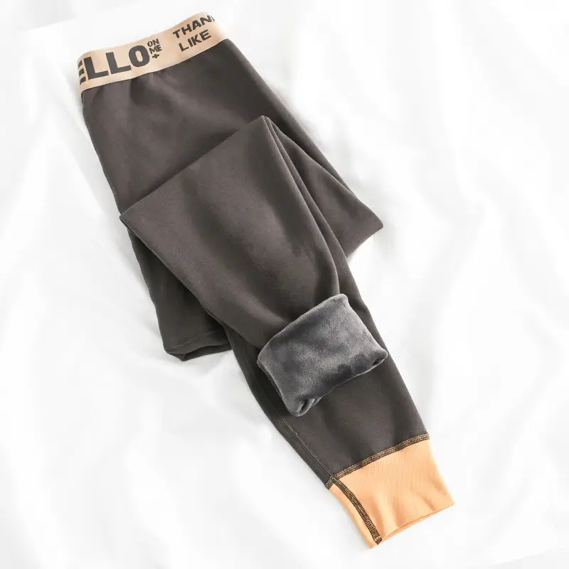 A generation of men's fleece-lined thickened warm pants winter leggings youth velvet pants men's autumn pants P042