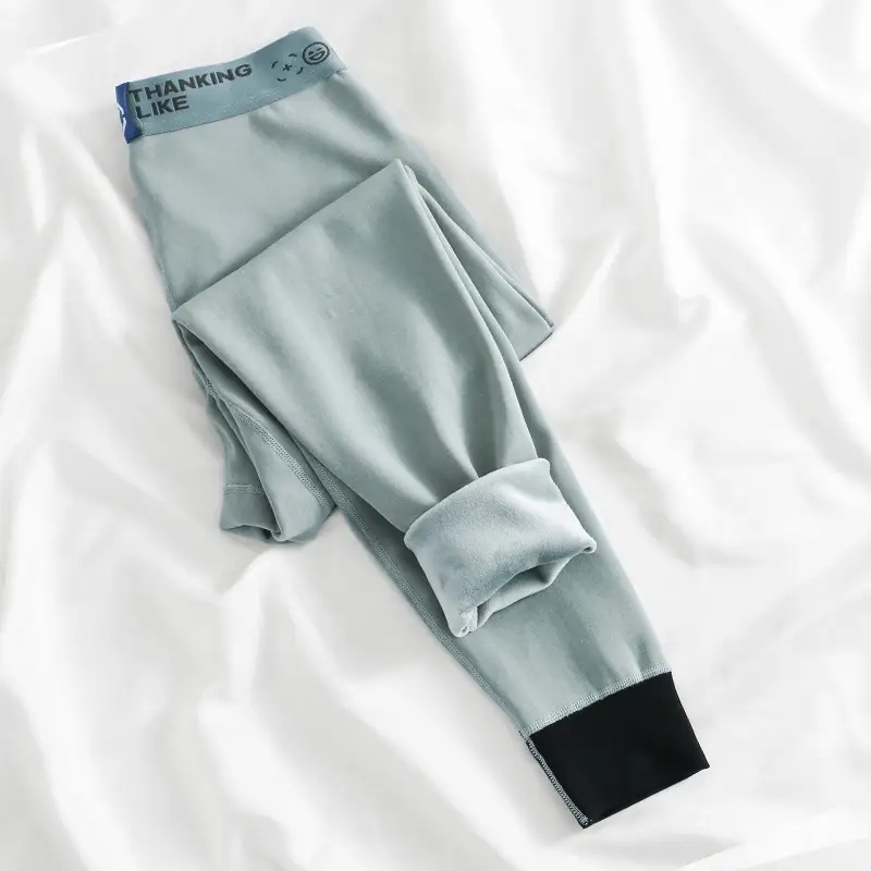 A generation of men's fleece-lined thickened warm pants winter leggings youth velvet pants men's autumn pants P042