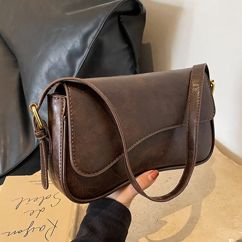 Brown Leather Shoulder Crossbody Bag for Women 2026 - Image 2