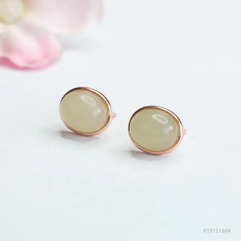 Guan Yu S925 Silver Hetian Jade Earrings Clear Water Drop - Image 3