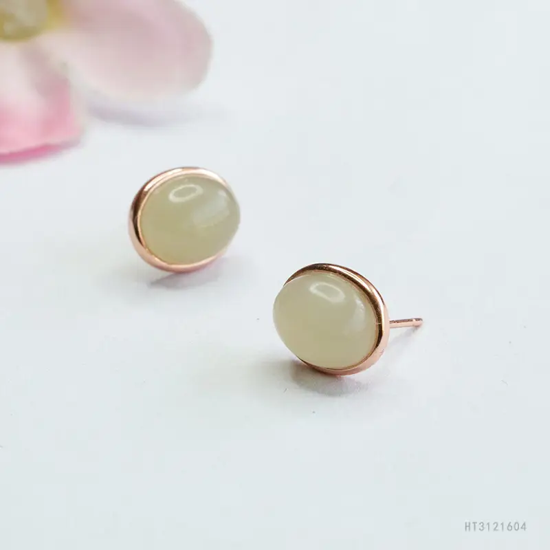 Guan Yu S925 Silver Hetian Jade Earrings Clear Water Drop - Image 4