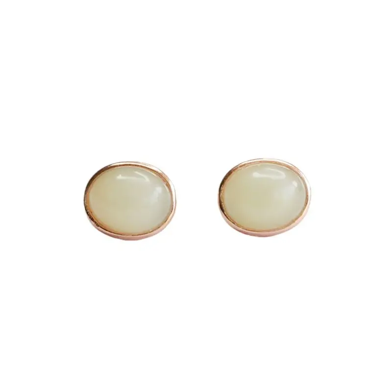 Guan Yu S925 Silver Hetian Jade Earrings Clear Water Drop - Image 6