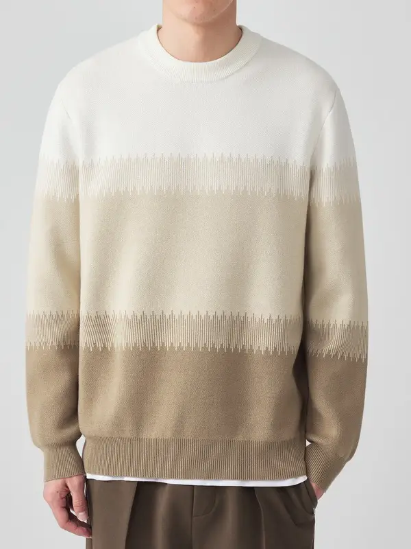 Men's New Korean Style Gradient Textured Sweater