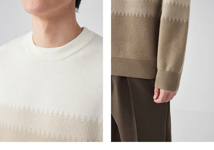 Men's New Korean Style Gradient Textured Sweater — feature 1
