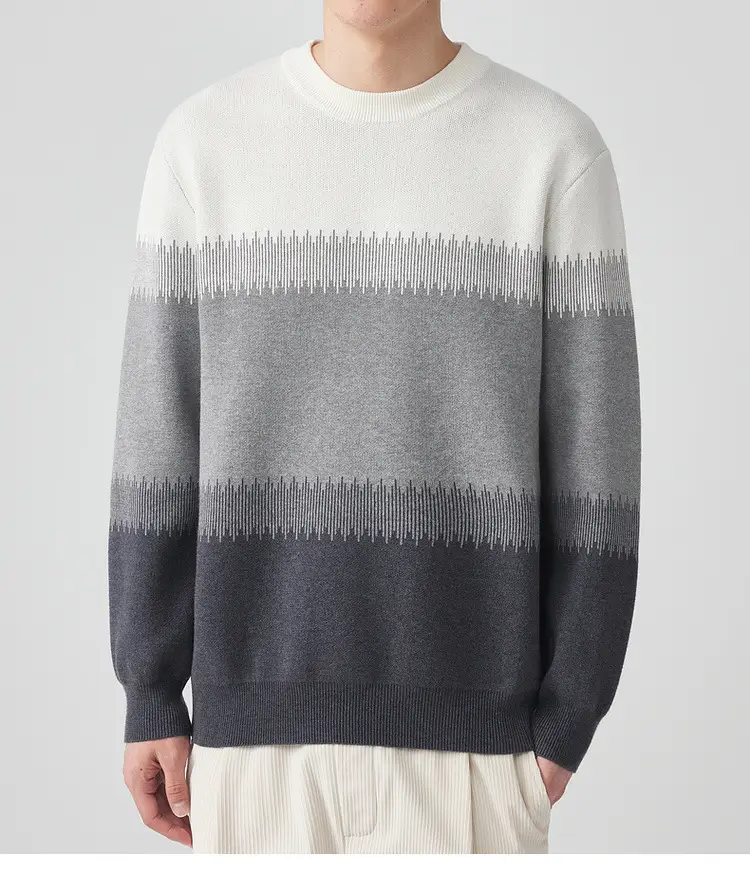 Men's New Korean Style Gradient Textured Sweater — feature 12