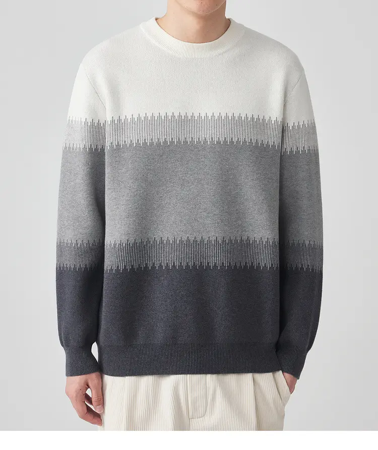 Men's New Korean Style Gradient Textured Sweater — feature 13