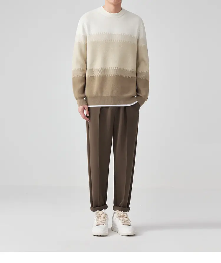 Men's New Korean Style Gradient Textured Sweater — feature 4