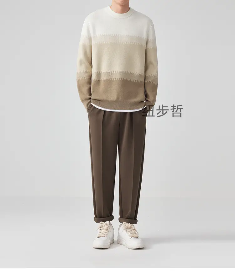 Men's New Korean Style Gradient Textured Sweater — feature 5