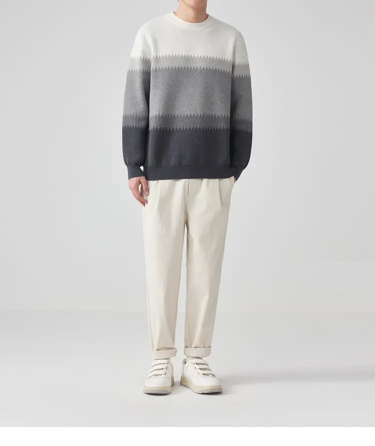 Men's New Korean Style Gradient Textured Sweater — feature 9