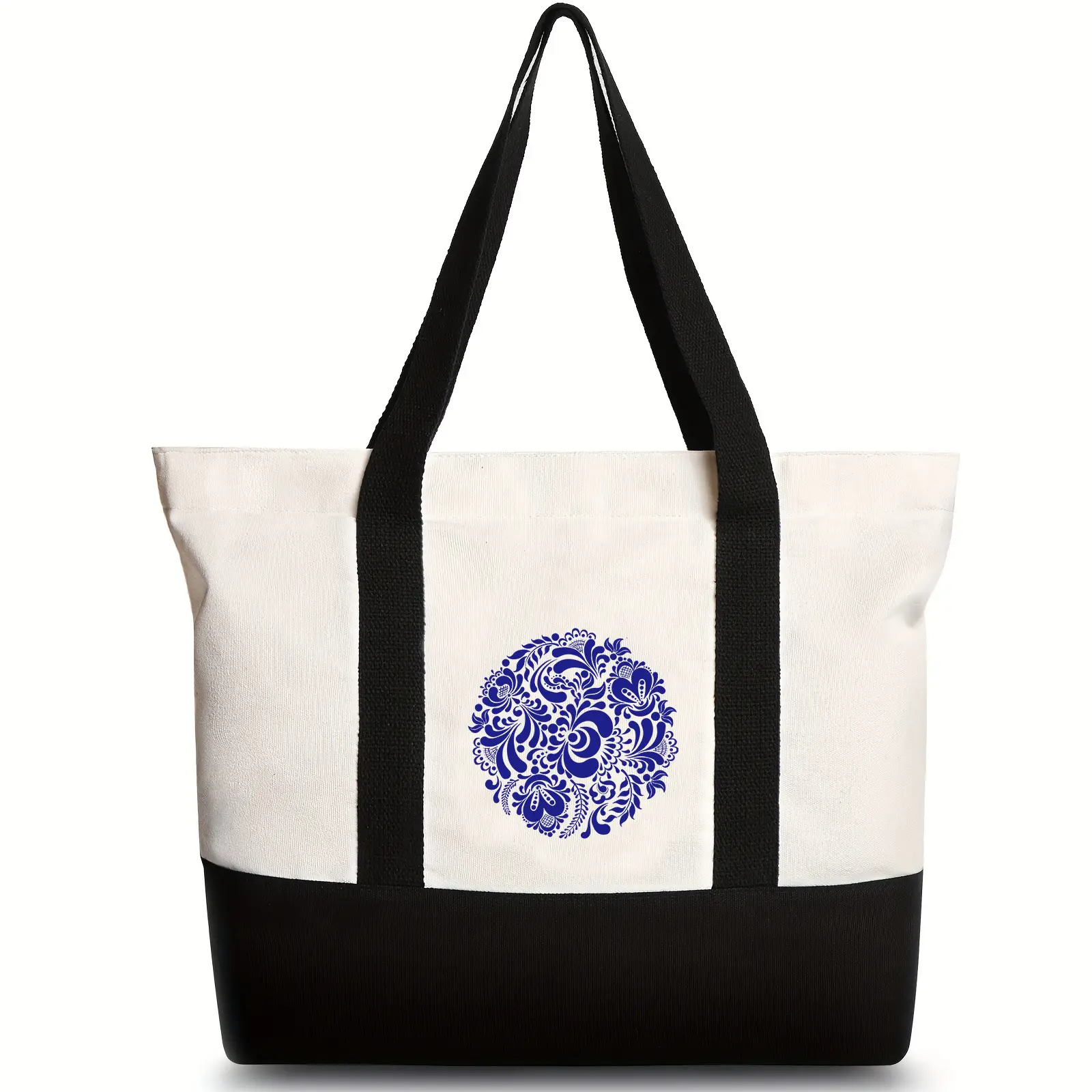 Women's Canvas Shoulder Bag with Letter Print Large Capacity - Image 30