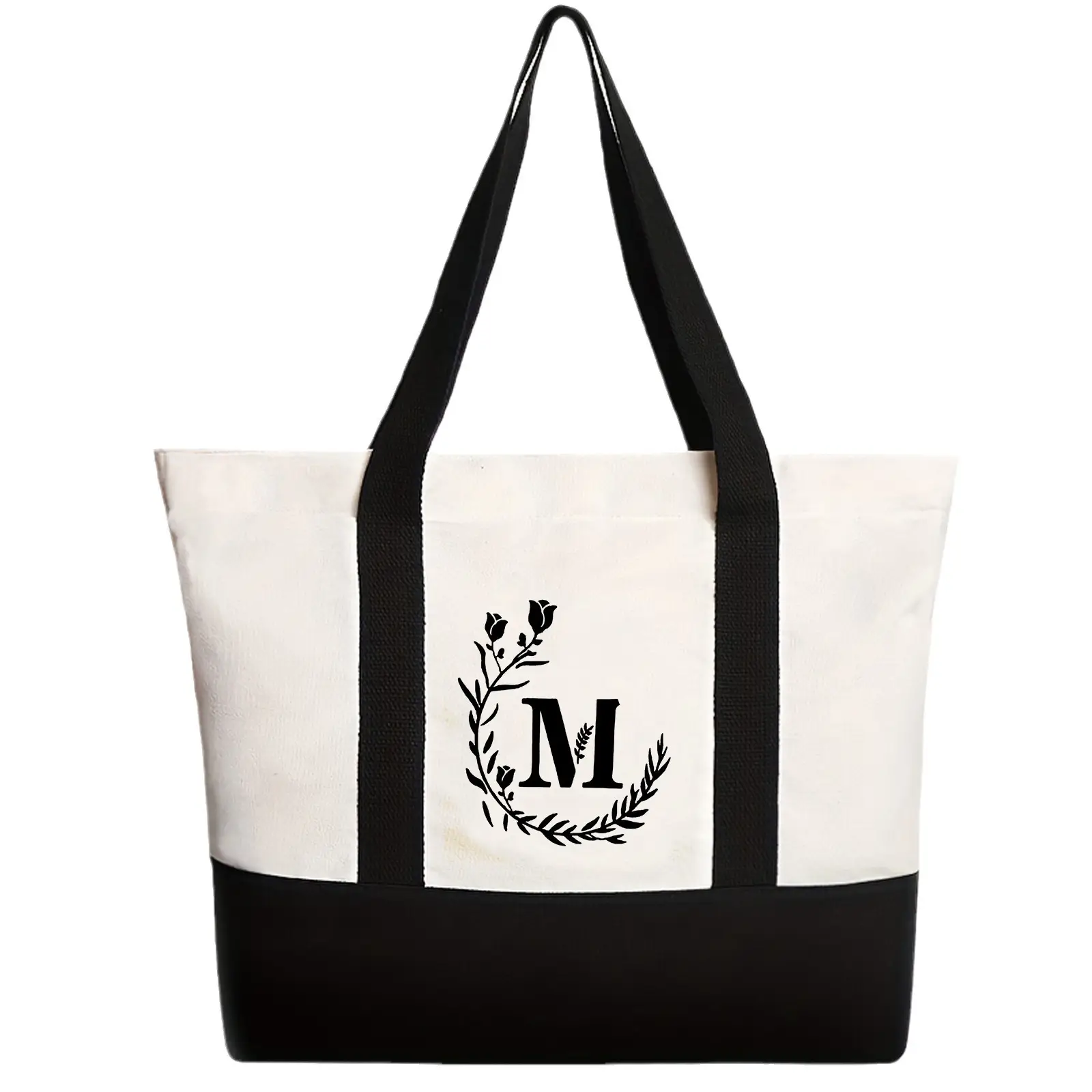 Women's Canvas Shoulder Bag with Letter Print Large Capacity - Image 59