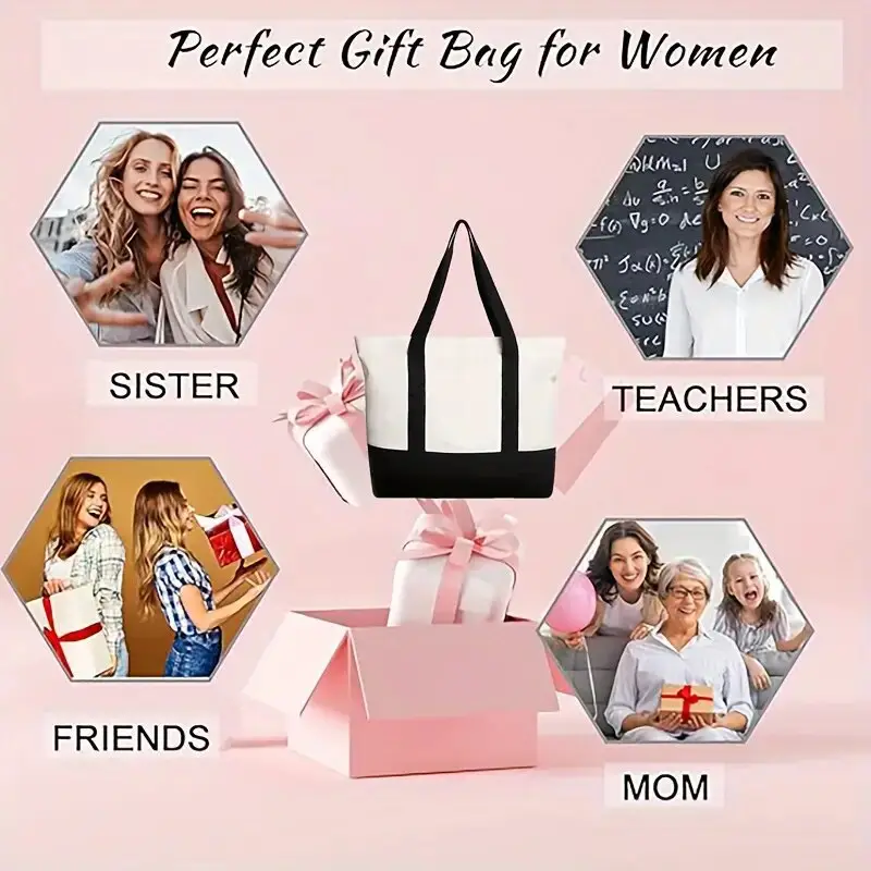 Women's Canvas Shoulder Bag with Letter Print Large Capacity — feature 10
