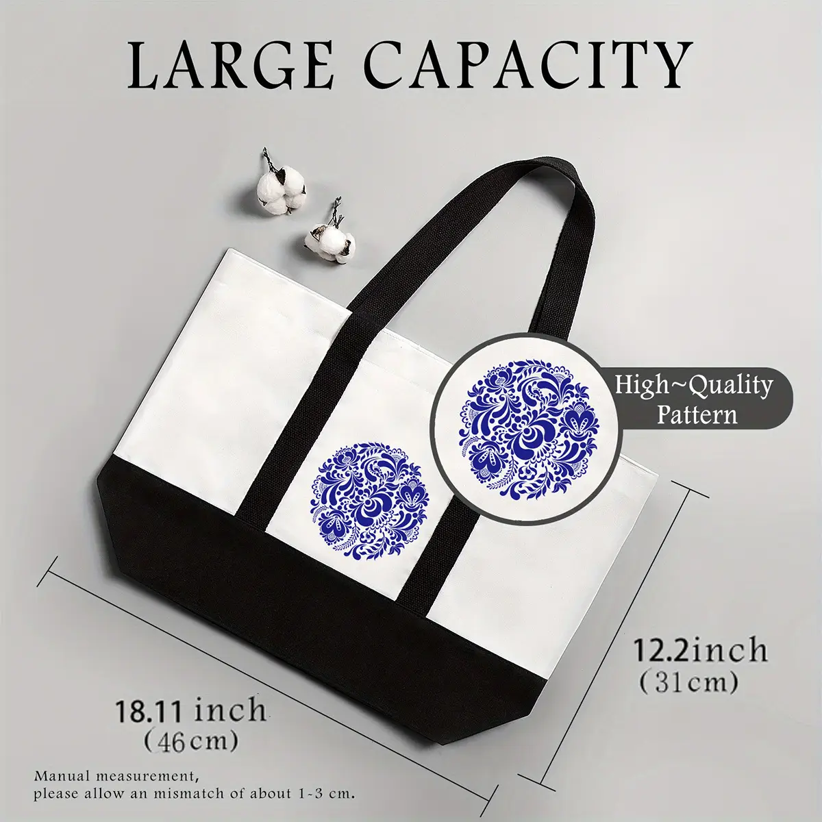 Women's Canvas Shoulder Bag with Letter Print Large Capacity — feature 7