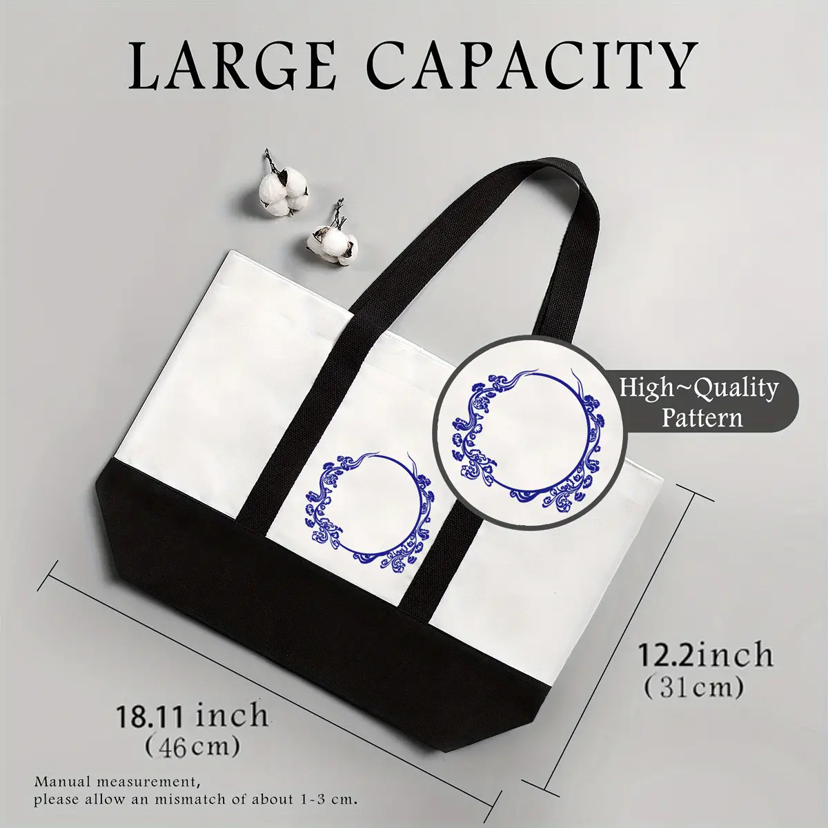 Women's Canvas Shoulder Bag with Letter Print Large Capacity — feature 8