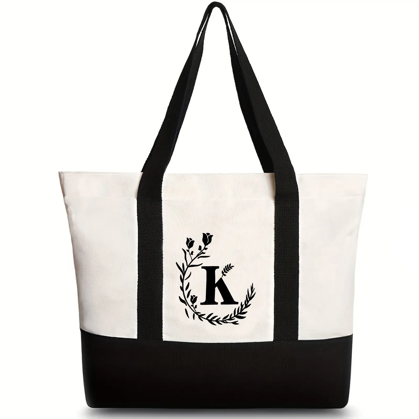 Women's Canvas Shoulder Bag with Letter Print Large Capacity - Image 12