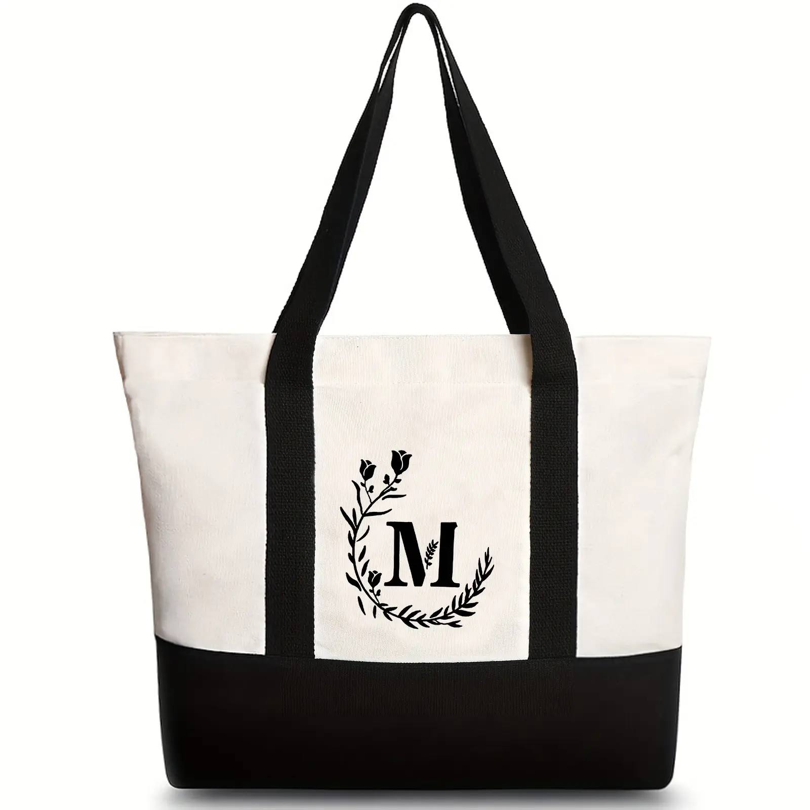 Women's Canvas Shoulder Bag with Letter Print Large Capacity - Image 14