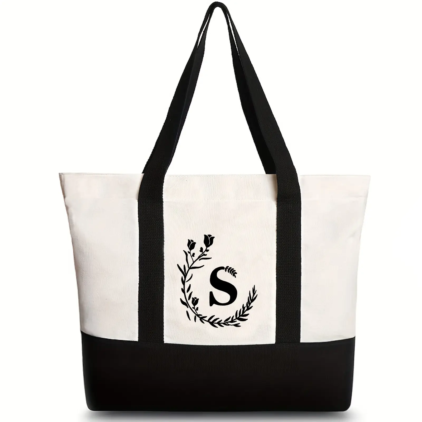 Women's Canvas Shoulder Bag with Letter Print Large Capacity - Image 20