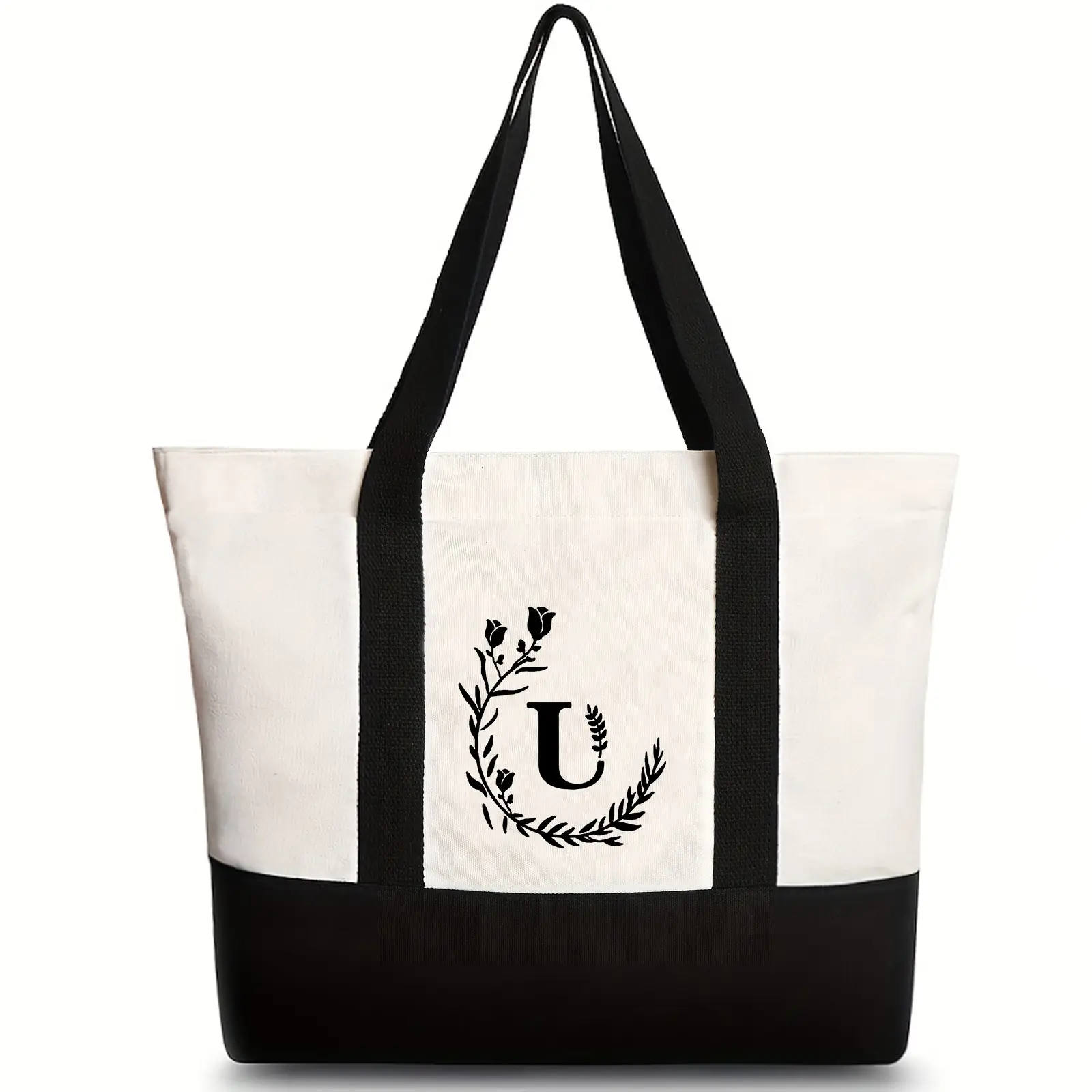 Women's Canvas Shoulder Bag with Letter Print Large Capacity - Image 22