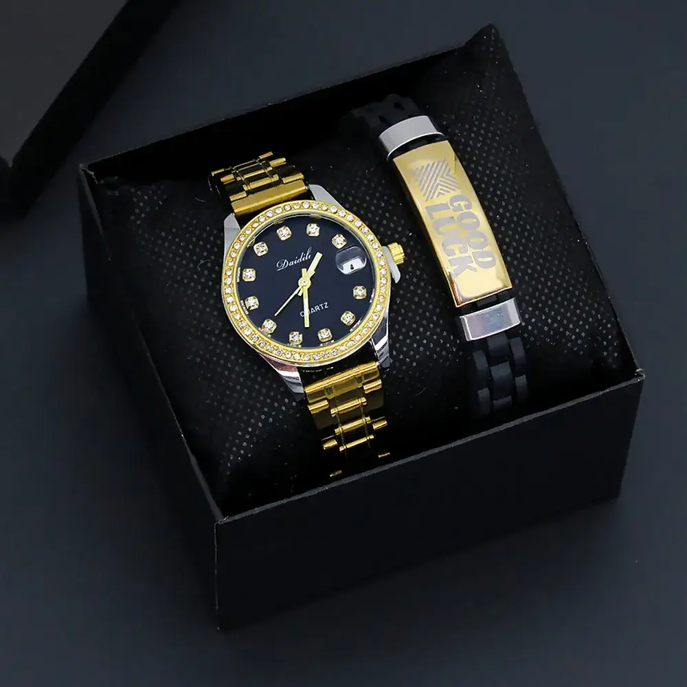 Women's Gold & Silver Watch Set Birthday Gift - Image 3