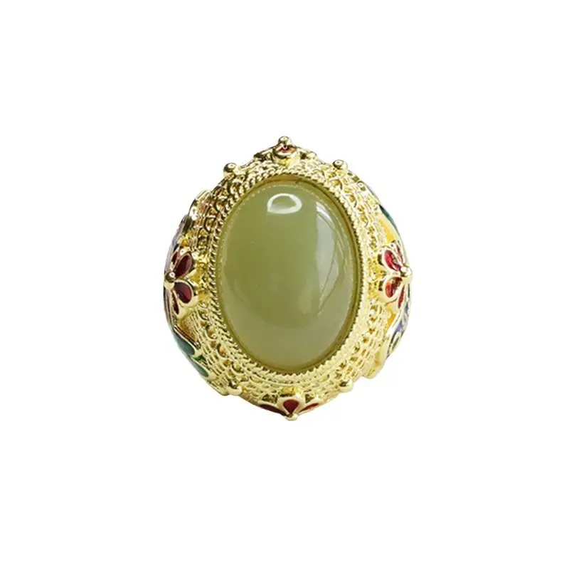 Guan Yu Jade Ring Clear Water Material Pigeon Egg Design - Image 6