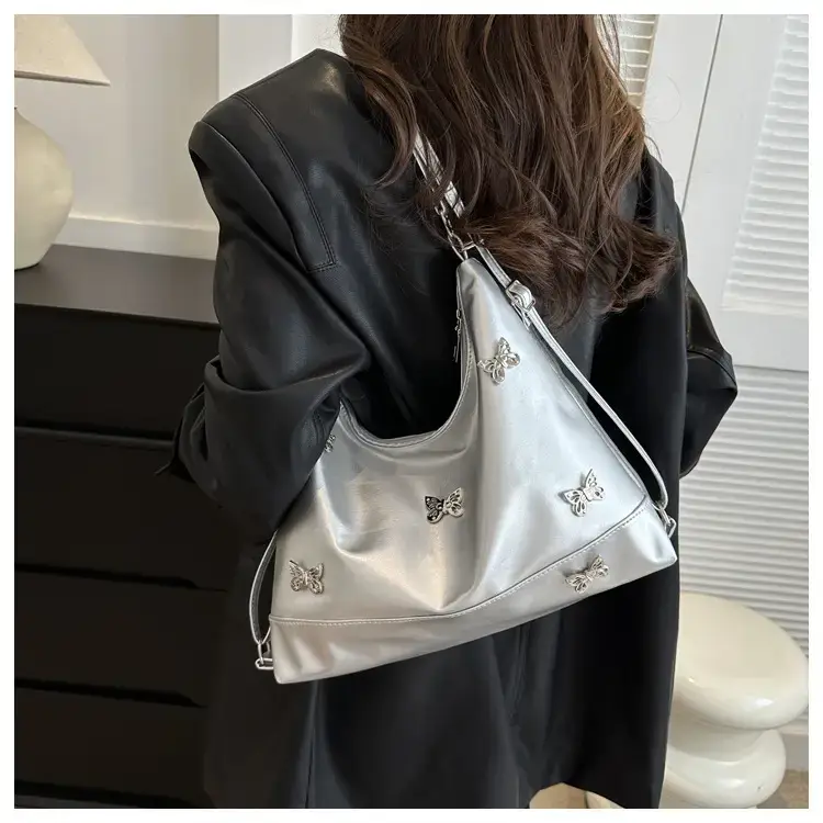 Brown Butterfly Embellished Women's Tote Bag — feature 15
