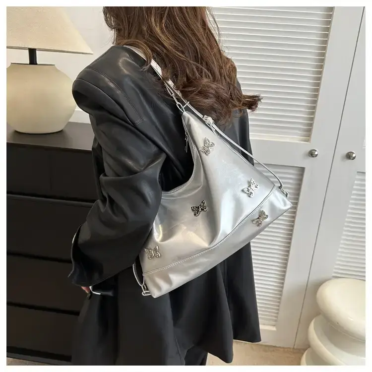 Brown Butterfly Embellished Women's Tote Bag — feature 16