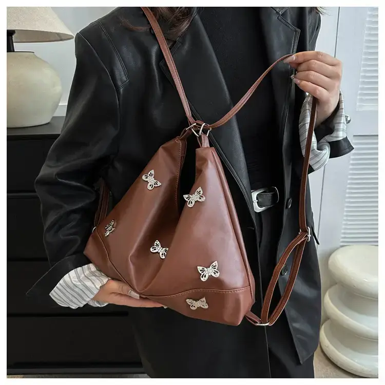 Brown Butterfly Embellished Women's Tote Bag — feature 20