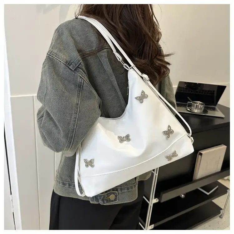 Brown Butterfly Embellished Women's Tote Bag — feature 22