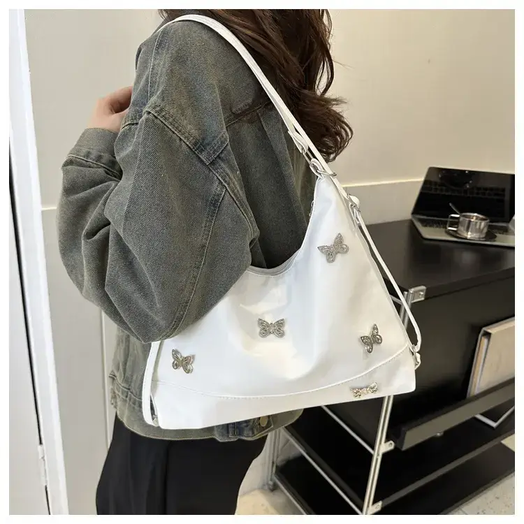 Brown Butterfly Embellished Women's Tote Bag — feature 23