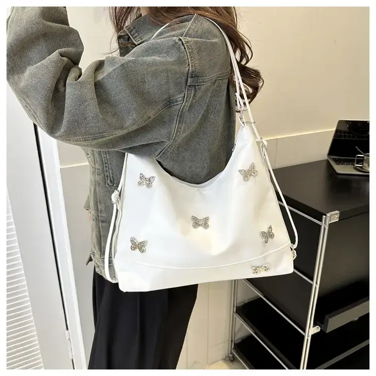 Brown Butterfly Embellished Women's Tote Bag — feature 24