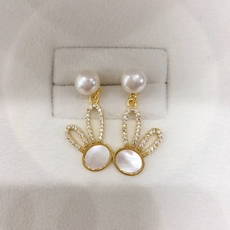 Rabbit Pearl Earrings for Women 18K Gold Filled - Image 4