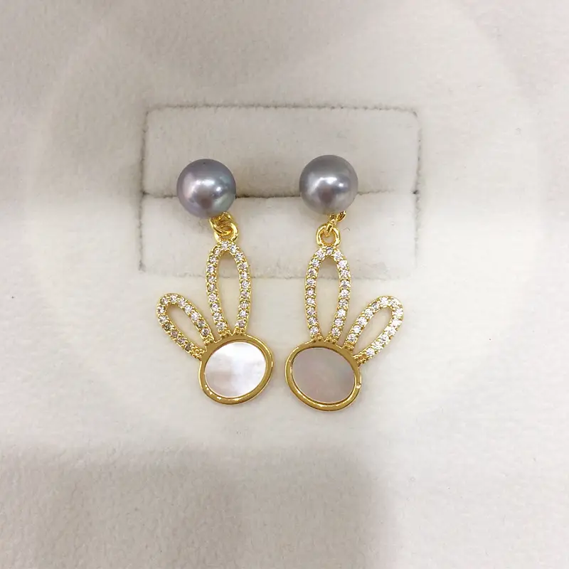 Rabbit Pearl Earrings for Women 18K Gold Filled - Image 5