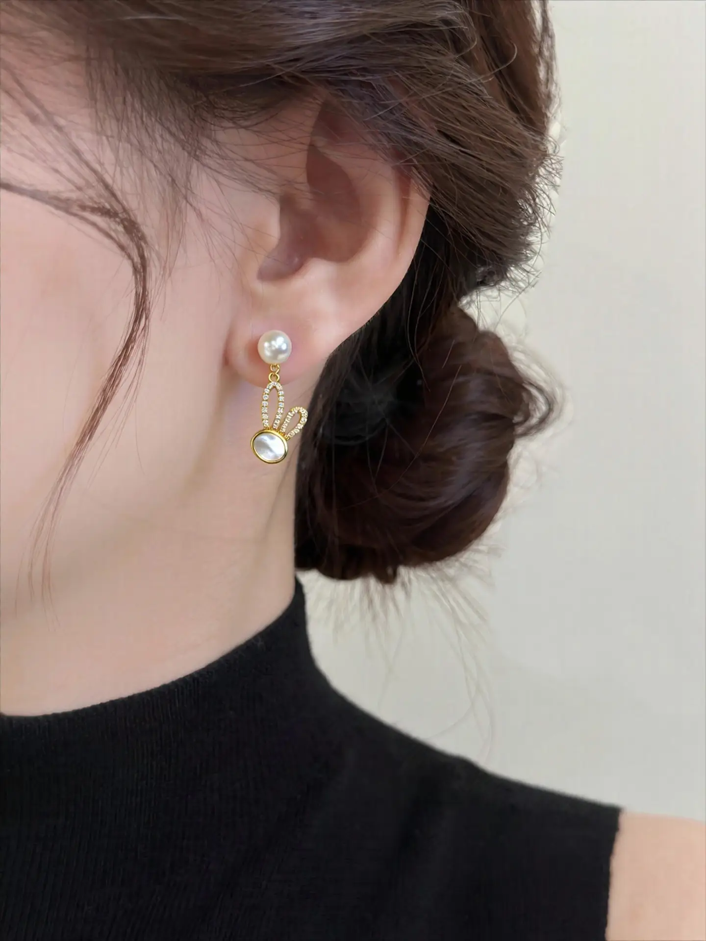 Rabbit Pearl Earrings for Women 18K Gold Filled — feature 11