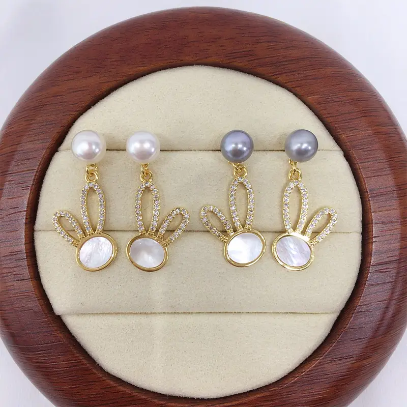 Rabbit Pearl Earrings for Women 18K Gold Filled — feature 2