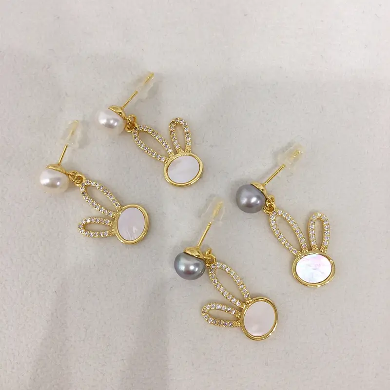 Rabbit Pearl Earrings for Women 18K Gold Filled — feature 9