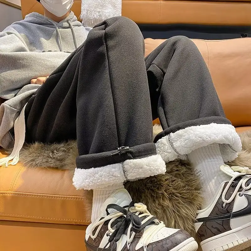 Men's Winter Fleece Warm Pants Wide Leg Sweatpants - Image 6
