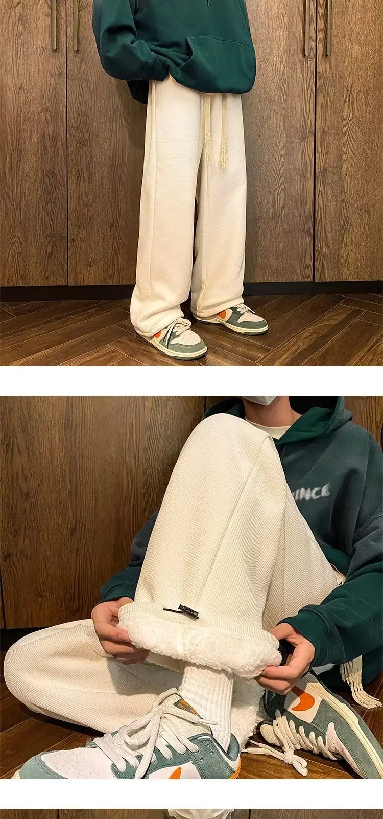 Men's Winter Fleece Warm Pants Wide Leg Sweatpants — feature 10