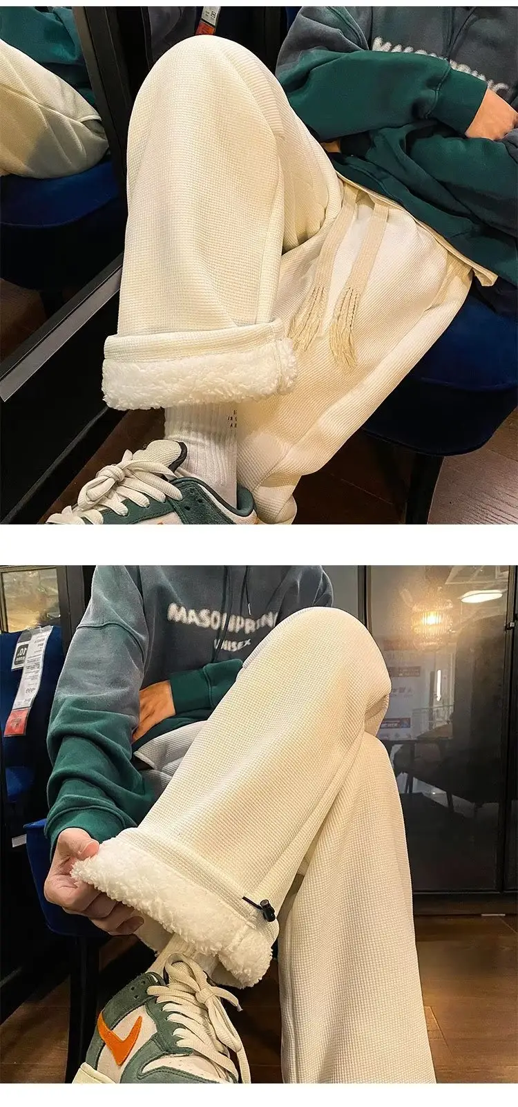 Men's Winter Fleece Warm Pants Wide Leg Sweatpants — feature 13