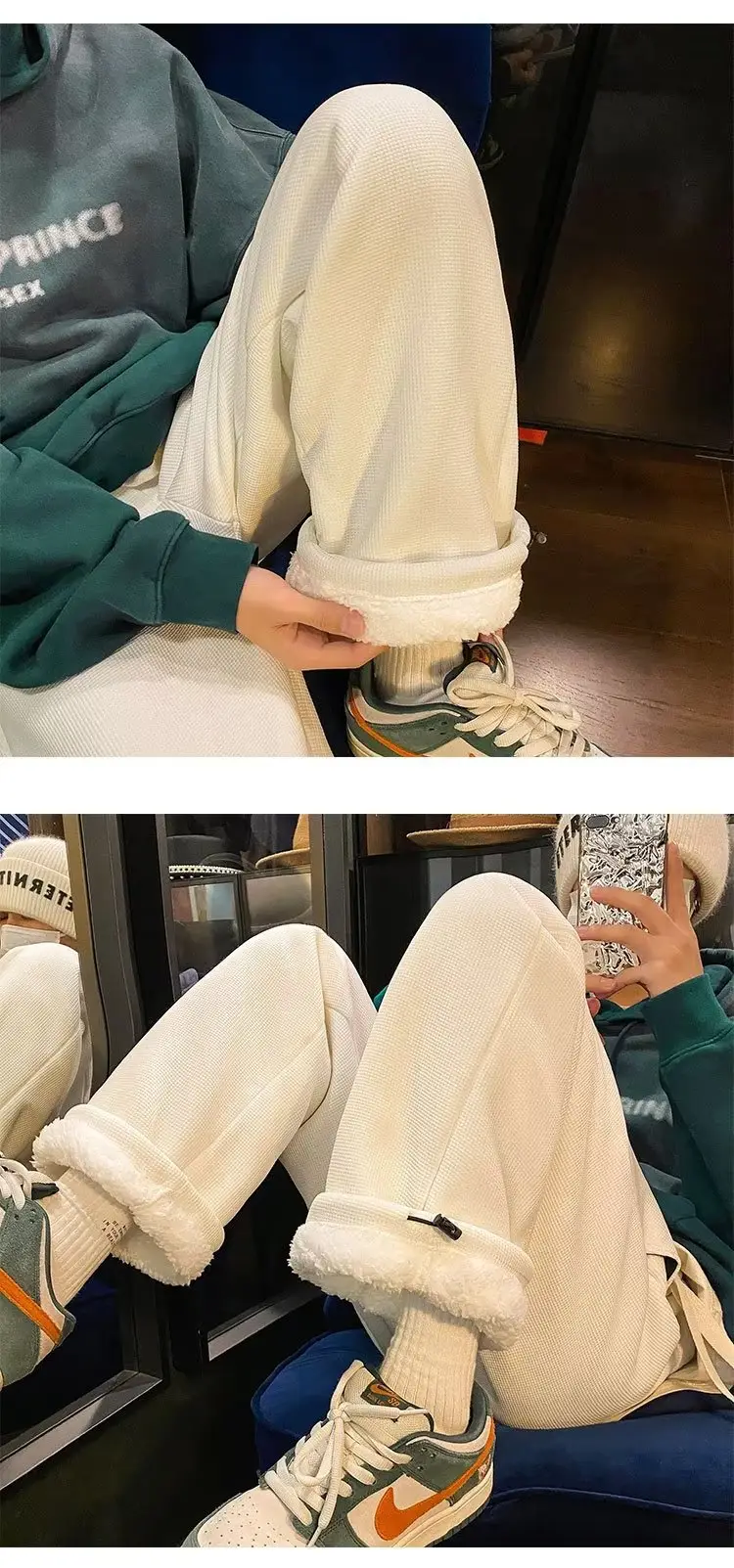 Men's Winter Fleece Warm Pants Wide Leg Sweatpants — feature 14