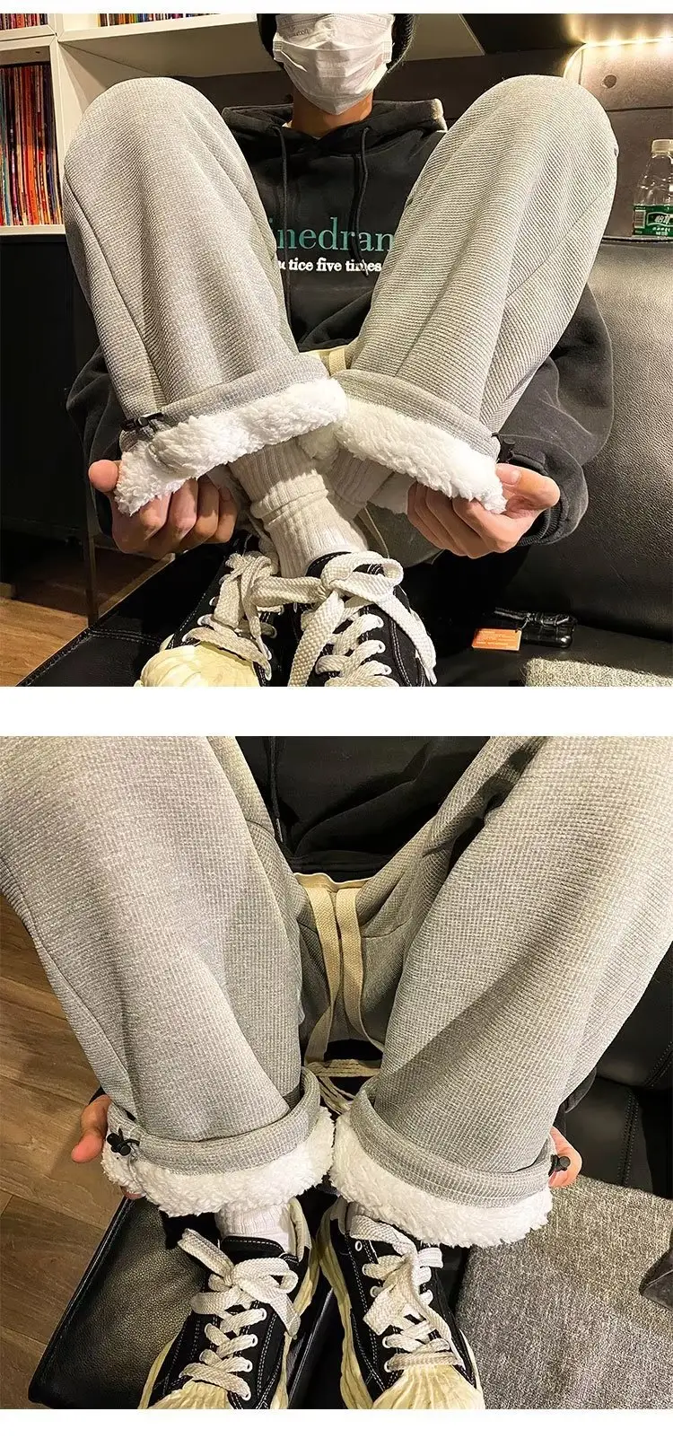 Men's Winter Fleece Warm Pants Wide Leg Sweatpants — feature 3