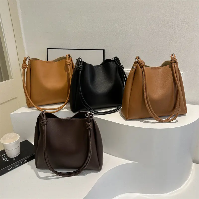 Korean Style Brown Textured Shoulder Bag for Women - Image 8