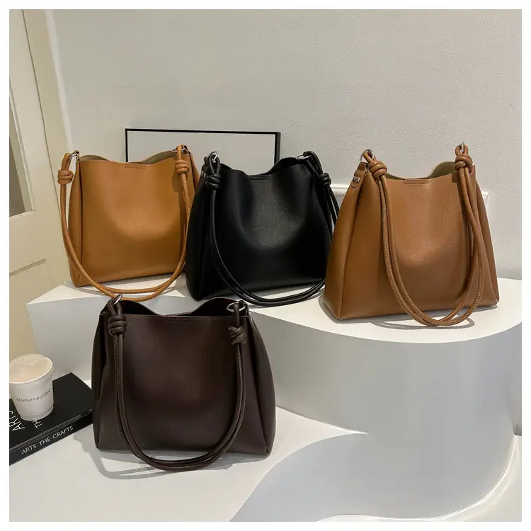 Korean Style Brown Textured Shoulder Bag for Women — feature 10