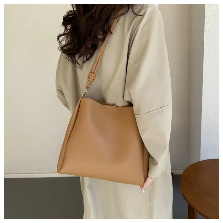 Korean Style Brown Textured Shoulder Bag for Women — feature 15