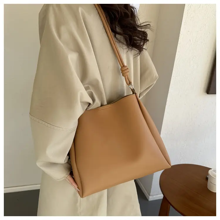 Korean Style Brown Textured Shoulder Bag for Women — feature 16