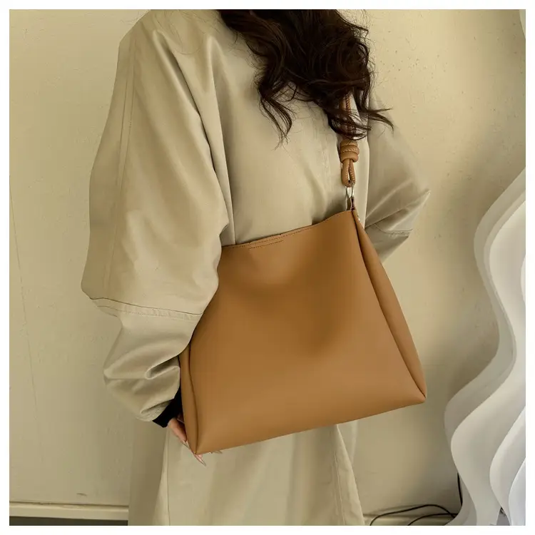 Korean Style Brown Textured Shoulder Bag for Women — feature 18