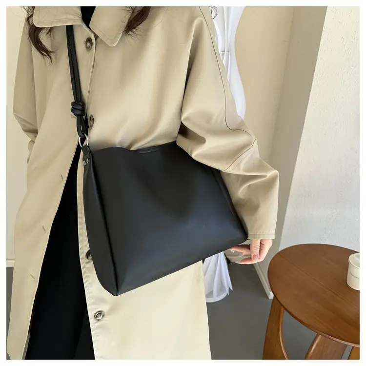 Korean Style Brown Textured Shoulder Bag for Women — feature 21