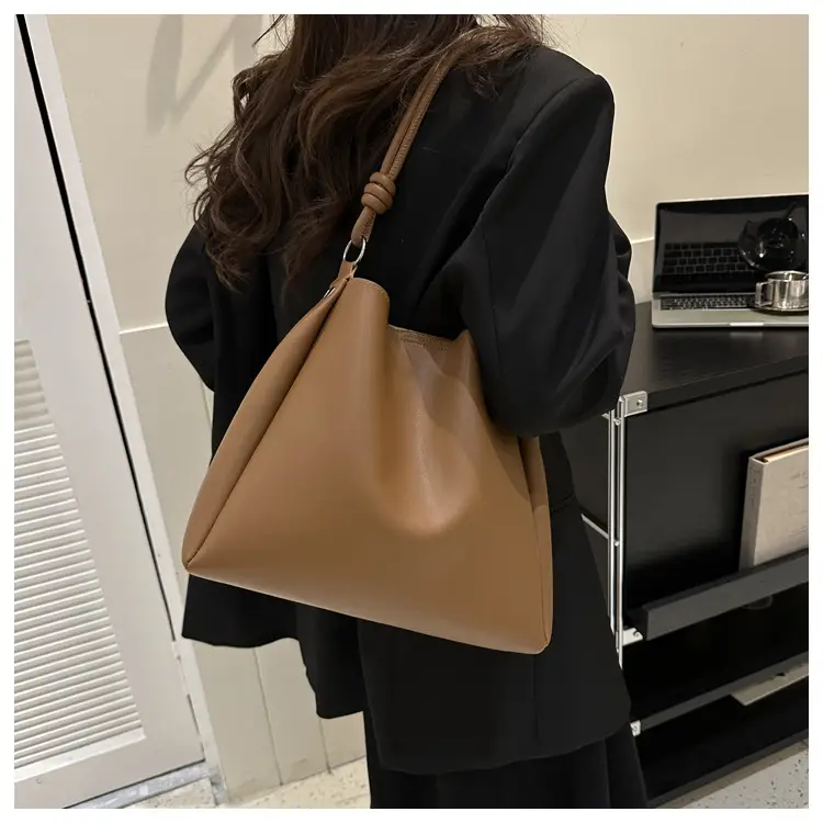 Korean Style Brown Textured Shoulder Bag for Women — feature 27